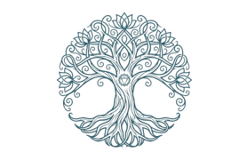 Tree of life vector illustration representing deep integration and energetic balance for 4-session Reiki energy work at Seidō Reiki Sanctuary in Pretoria East
